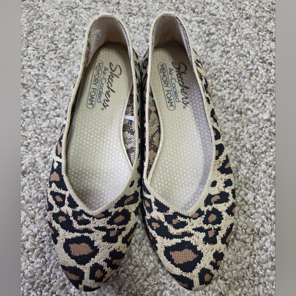 Sketchers Air Cooled Cleo Claw-Some Baklet Flats Cheetah Animal Print Sz 7 - Picture 3 of 11